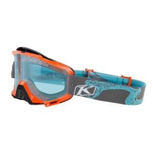 KLiM Radius Moto Goggle - Rattler Orange Blue Lens